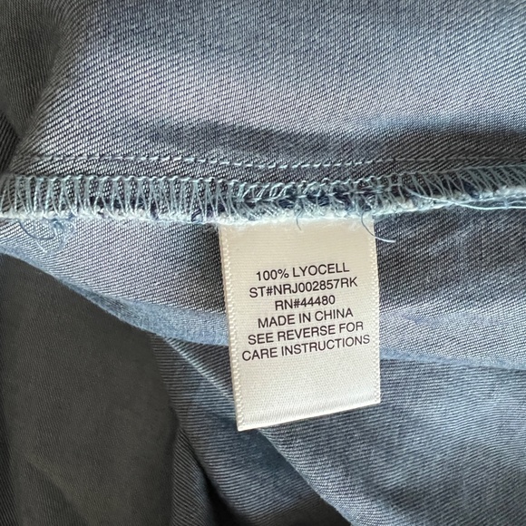 NWT Chambray Denim Blue BELTED Trench Coat Duster S Utility Cargo IN STYLE CHIC - Picture 12 of 12